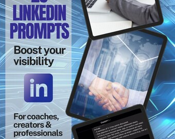 LinkedIn Marketing Prompts | B2B Content and Networking Toolkit for Entrepreneurs Professionals | Digital PDF Download