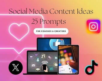 Social Media Prompts Toolkit: Content Ideas for Coaches & Creators (PDF Instant Download)