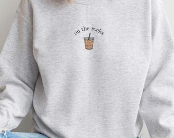 On The Rocks Iced Coffee PNG | Digital Download | Funny Coffee Clipart | Minimalist Sublimation Design | Fall Coffee Lover Printable