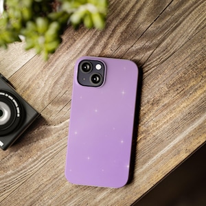 Sparkling Purple Slim Phone Cases - Cute Phone Accessories, Gifts for Her, Galaxy Aesthetic, Everyday Use, Trendy Tech