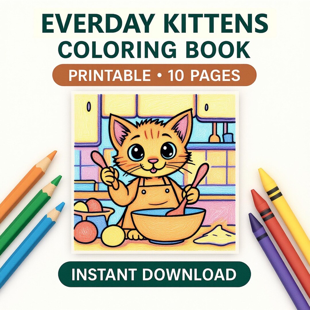Printable Kitten Coloring Book for Kids – Digital Download - Etsy Canada