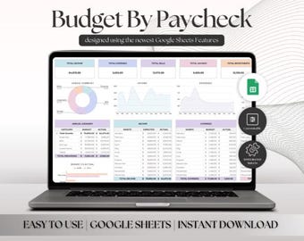Paycheck Budget Spreadsheet Weekly Budget Monthly Budget Biweekly Bill Tracker Debt Tracker Financial Planner Google Sheets Template