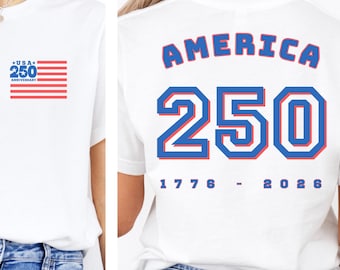 250th USA Anniversary Jersey Tshirt - Large Back Number, Patriotic Pocket Graphic, 1776 to 2026 4th of July Shirt