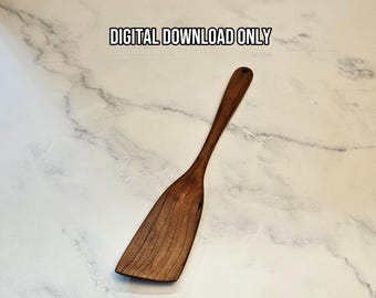 May include: A dark brown wooden spatula with a long handle and a wide, flat blade featuring a visible wood grain pattern. The text DIGITAL DOWNLOAD ONLY is printed in black above the spatula, indicating this is a digital file product.