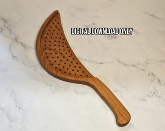 Handled Pot Strainer Template (PDF Only) | Wooden Kitchen Tool Plans | RogueGrainCo