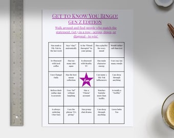Jongeren leren kennen BINGO – Gen Z-editie | Afdrukbaar ijsbrekerspel voor tieners voor middelbare scholen, oriëntatieprogramma's, jeugdprogramma's en meer!