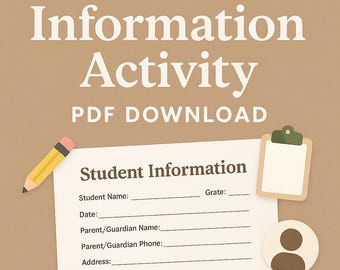 Bewerkbaar informatieblad voor leerlingen: leuk en favorieten om af te drukken voor docenten | Terug naar school klas pdf- en Word-document-