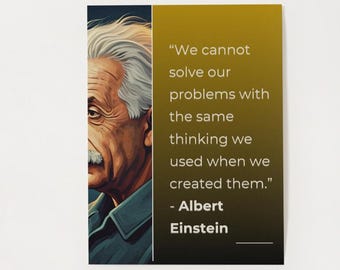 Albert Einstein citaat afdrukbare muurkunst decor – inspirerende klas- of kantoorposter (8,5 x 11) digitale pdf-download