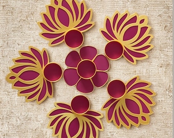 Diwali Rangoli with optional Tea Light Holder set of 6| Pooja Room Decor| Ganpati puja| Diwali |Navratri | Indian Festivals | Home and decor