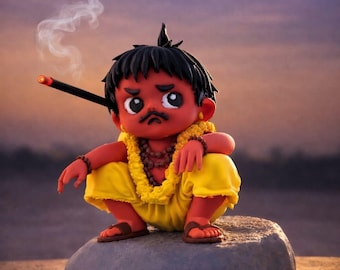 Porta incienso inspirado en Chota Pandit Bhool Bhulaiya / Soporte para incienso divertido / Regalo de decoración espiritual para el hogar / Arte de fans de Bollywood / Artículos de colección