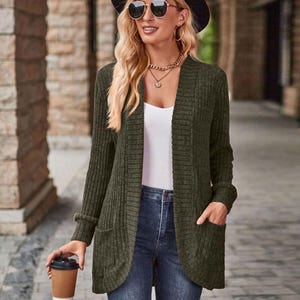 Cardigan Donna Invernale Aperto - Maglione Leggero Morbido A Maniche Lunghe, Perfetto Per Taglie Forti E Tutti I Giorni