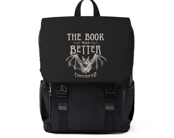 Mochila gótica de lona, bolso para portátil de estilo academia oscura, bolso para libros de estilo brujo - The Literary Purist