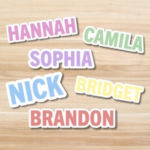 Custom Name Stickers Personalized Vinyl Decals for Water Bottles, Laptop, Notebooks, Binders, Tumbler Label Sticker Gift Student Teacher