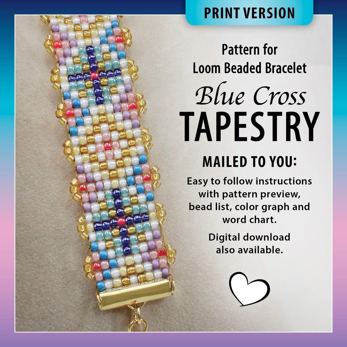Loom Pattern Cross A Printed Copy of the Beaded Loom Pattern And/or the Fringe ...