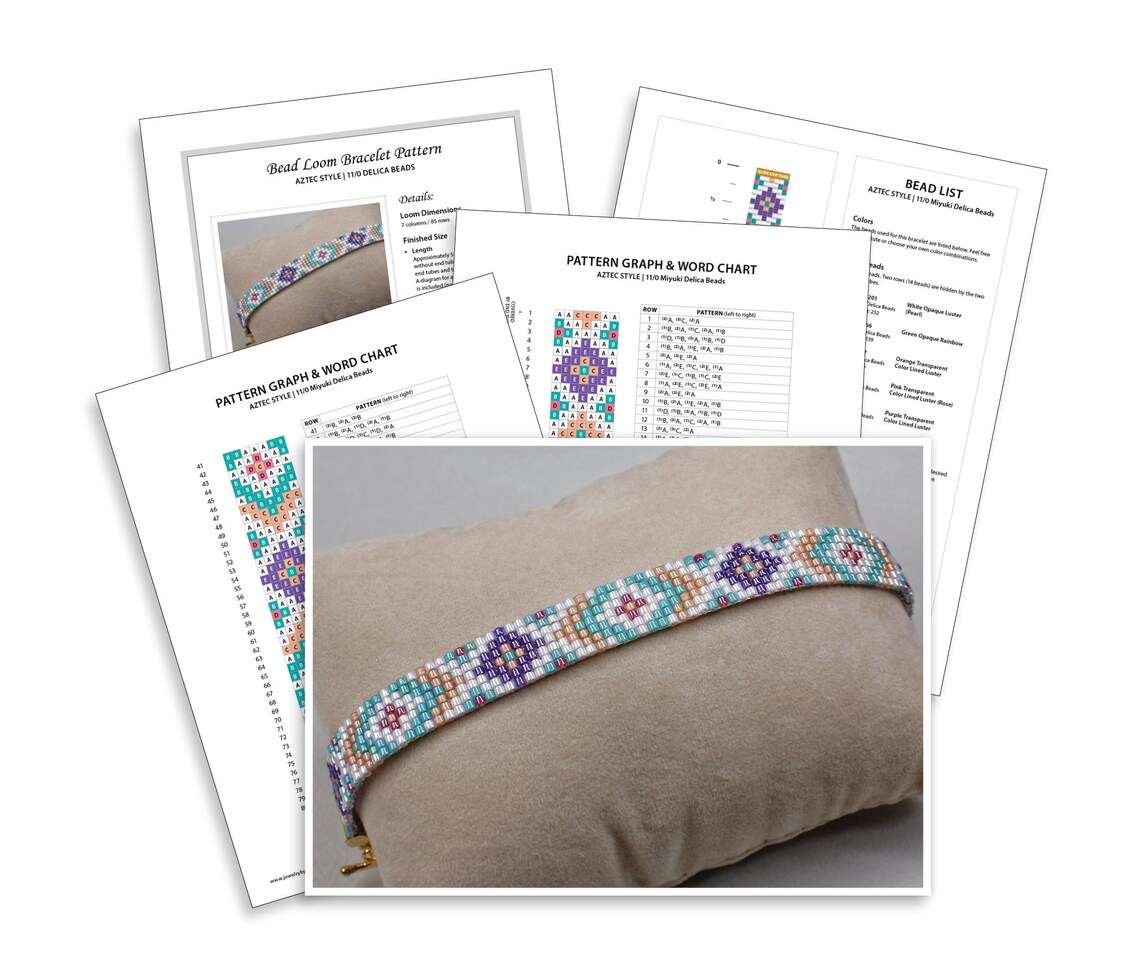 Aztec Loom Pattern, Loom Bracelet Pattern, Original Geometric Design ...