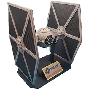 3D Printed TIE Fighter Figurine with Display Stand – Star Wars Collectible