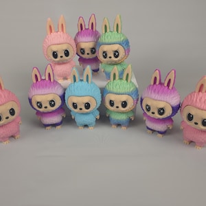 Medium Labubu Doll - Rainbow Labubu High Quality 3D Printed Figurine - Multiple Color Options