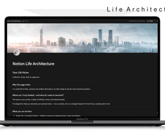 Notion Life Architecture - A next-gen system for life design and goal achievement. 24 prompts, AI-powered Life Planner