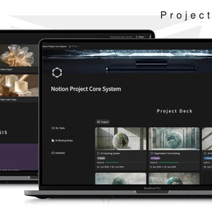 Project System –A next-gen Notion system for project and task management | 24 prompts, image database, task area –AI-powered planner