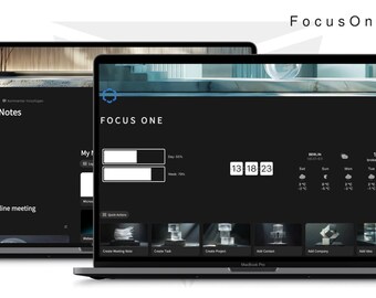 Focus One – A next-gen Notion system for projects, tasks and productivity | 24 prompts,  14 Pages, 200+ images – AI-powered planner