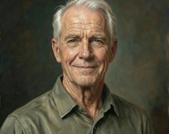 Custom Memorial Portrait from Photo, Oil Painting Style Canvas Print, Loss of Mother Father Keepsake, In Memory of Grandparent Sympathy Gift