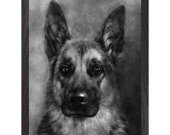 Black and White Pet Sketch, Minimalist Dog Framed Wall Art, Custom Charcoal Style Portrait, Personalized Cat Drawing Dog Lover Gift