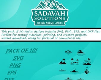 Island | SVG DXF EPS + Png | Instant Download