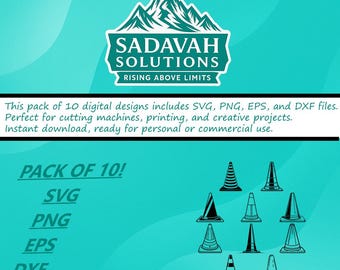 Traffic Cone | SVG DXF EPS + Png | Instant Download