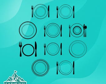 Prato de Jantar | Arquivos de Corte SVG/DXF/EPS/PNG | Download Instantâneo