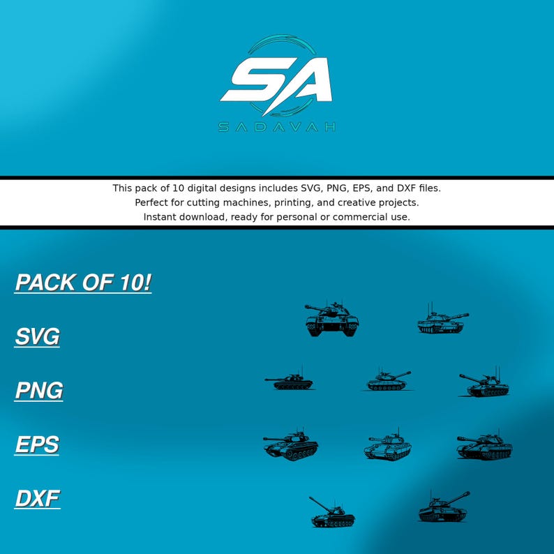 Army Tank SVG Cut File Bundle | Svg Dxf Eps Png | Instant Download ...