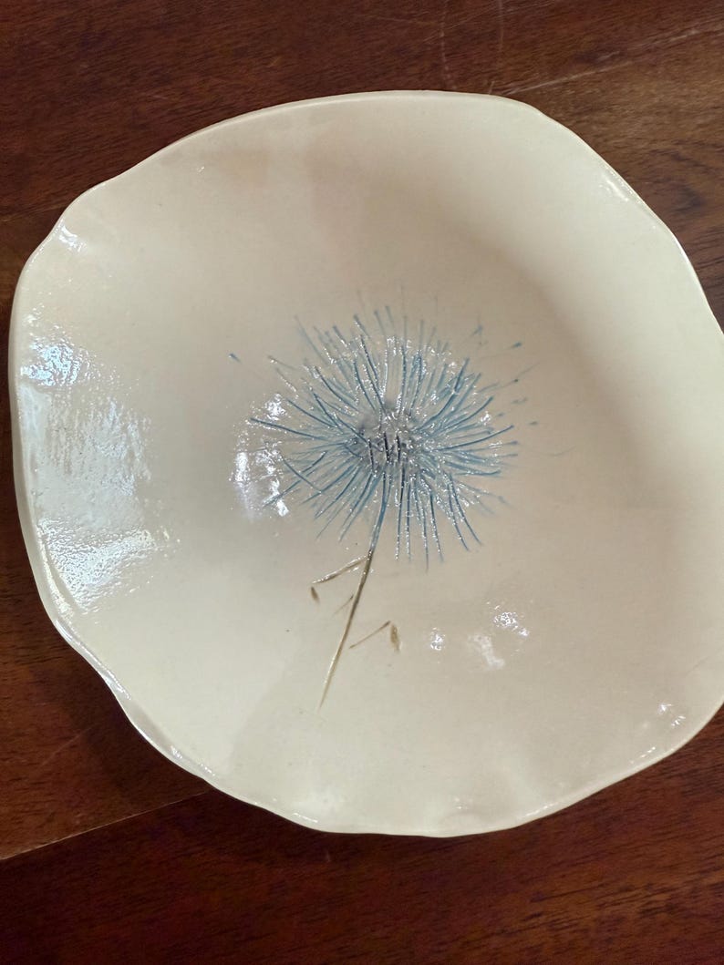 Handmade Stoneware Bowls With Flower Designs (set) - Etsy