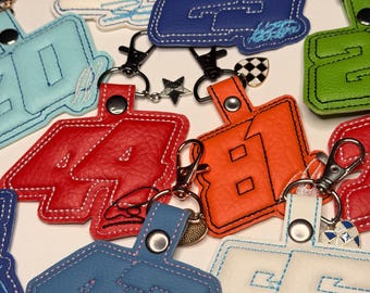 F1 Inspired Embroidered Puff Keychain