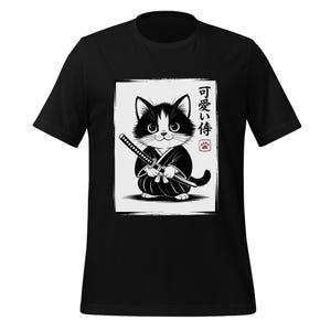 Cute Samurai Cat Digital Design - Japanese Kawaii Warrior PNG for Shirts, Hoodies, Wall Art & More