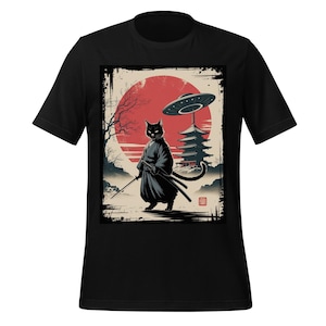 Samurai Cat Digital Art: Japanese Design PNG (Instant Download