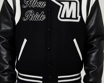 Morgan State University Varsity Jacket: Black Wool HBCU Bomber