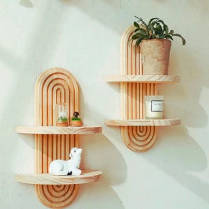 Wooden Wall Mounted Storage Rack Boohoo Style Display Shelves Modern Home Décor