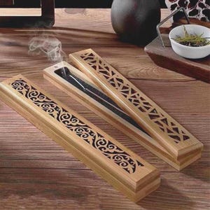 Natural Bamboo Incense Burner Box with Tray – Eco-Friendly Aromatherapy Storage & Zen Decor