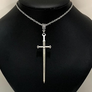 Silver Sword Pendant Necklace