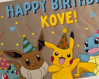 Pokémon Birthday Banner | Choose your Pokémon | Hand-Painted Custom Banner