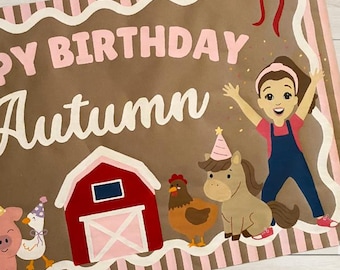 Hand Painted Ms. Rachel Birthday Banner
