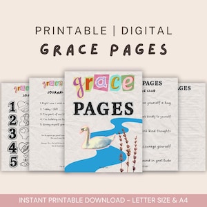 Grace Pages - Printable and Digital Self Care Journaling Toolkit for Burnout Recovery