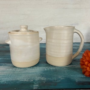 Classic Cream Pitcher in Farmhouse White, Ceramic Pitcher, Handmade Stoneware Pitcher image 10