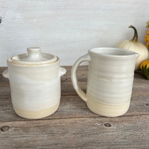 Classic Cream Pitcher in Farmhouse White, Ceramic Pitcher, Handmade Stoneware Pitcher image 4