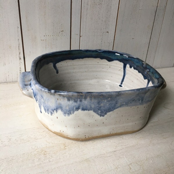 Ceramic Lasagna Dish, Pottery Baker, Handmade Pottery for the Cook, Blue and White Baking Dish, 5 Cup Casserole Baking Dish