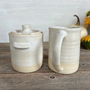 Classic Cream Pitcher in Farmhouse White, Ceramic Pitcher, Handmade Stoneware Pitcher image 5
