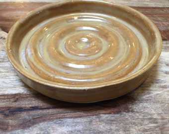 Handmade Ceramic Soap Dish, Pottery Soap Dish in Mustard Yellow, Bar Soap Holder, Bathroom Accessories, Yellow Soap Dish