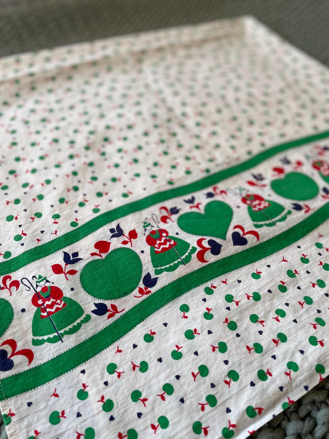 Vintage Pennsylvania Dutch Window Curtain, Folk Art Design - Etsy