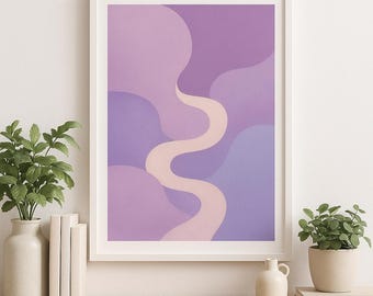 Lavender Haze Abstract Art Print: Minimalist Pastel Decor (Digital Download)