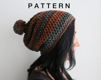 Elsie Ski Hat: Intermediate Crochet Beanie Pattern, Worsted Yarn DIY