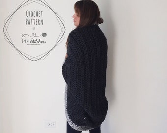 Beginner Crochet Pattern - Adirondack Blanket Shrug | Chunky Yarn Wrap